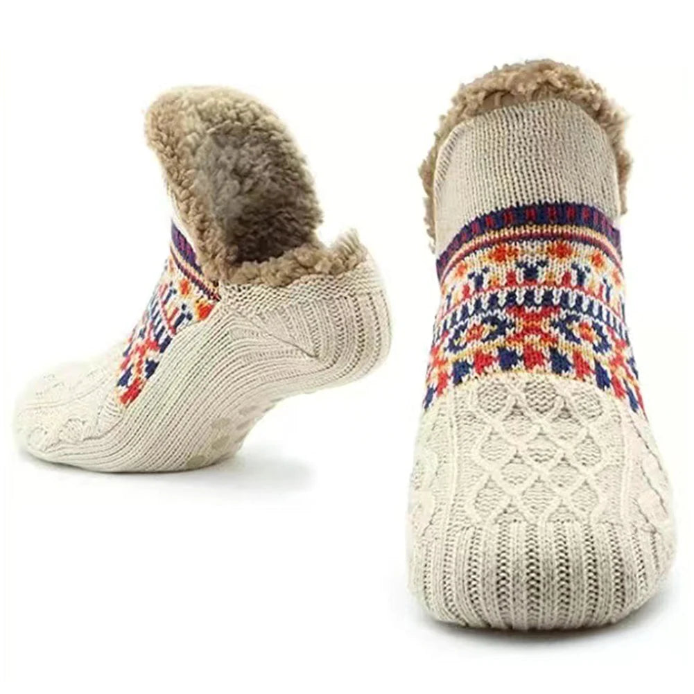 Zentrivo Knitted Slipper Socks with Fleece Lining