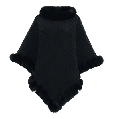 Zentrivo Faux Fur Shawl Cloak for Women