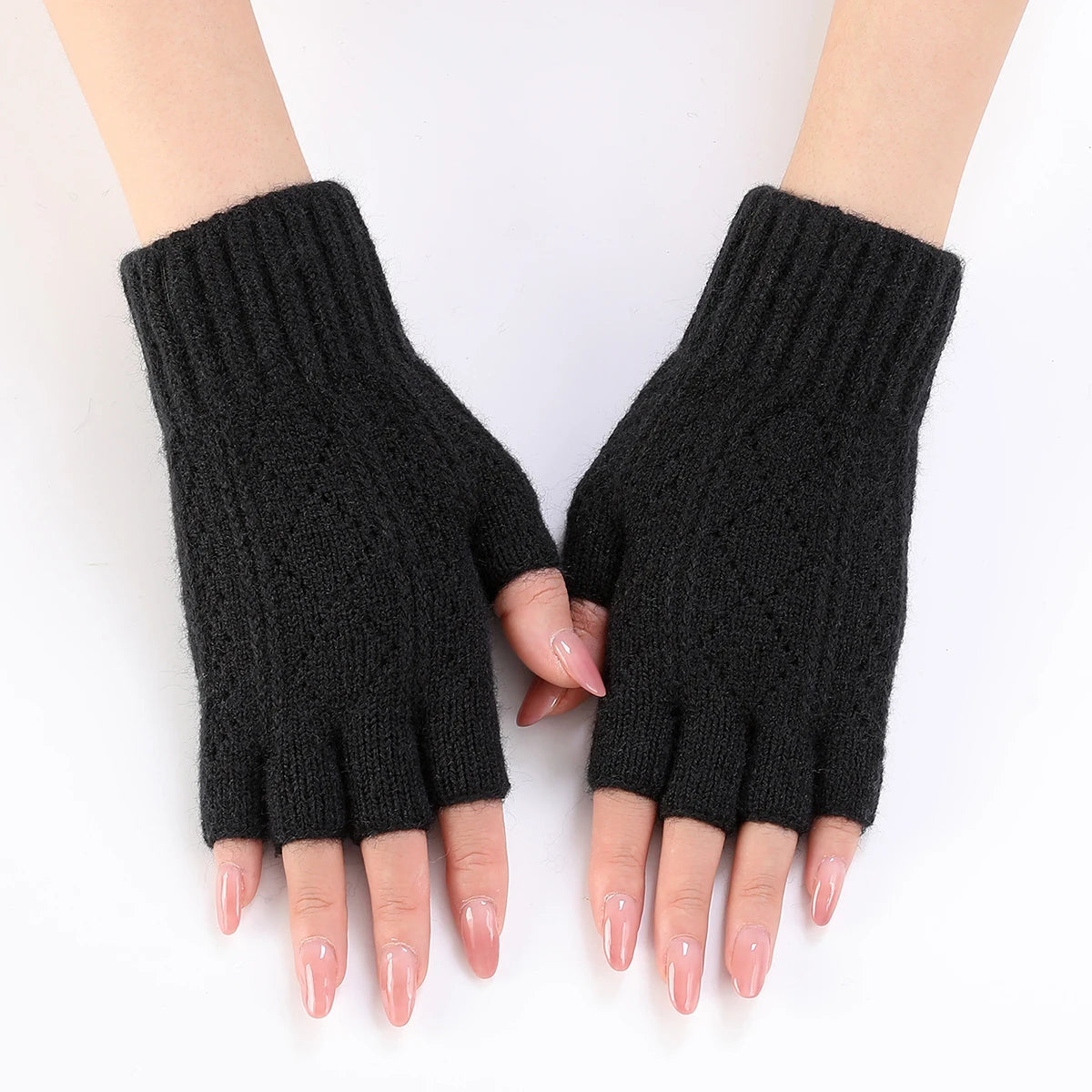 Zentrivo Soft Knit Fingerless Gloves for Winter