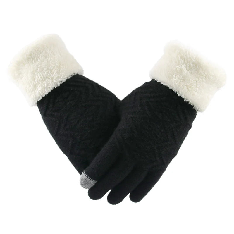 Zentrivo Plush Lined Touch Screen Knitted Gloves