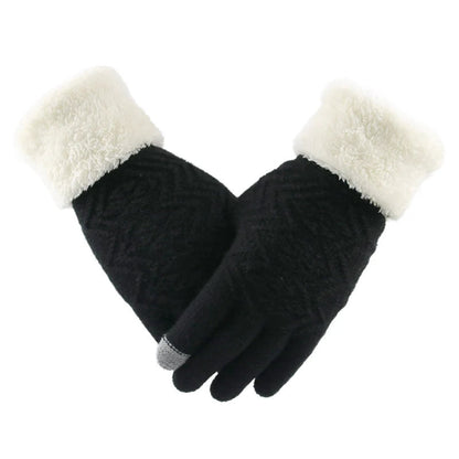 Zentrivo Plush Lined Touch Screen Knitted Gloves