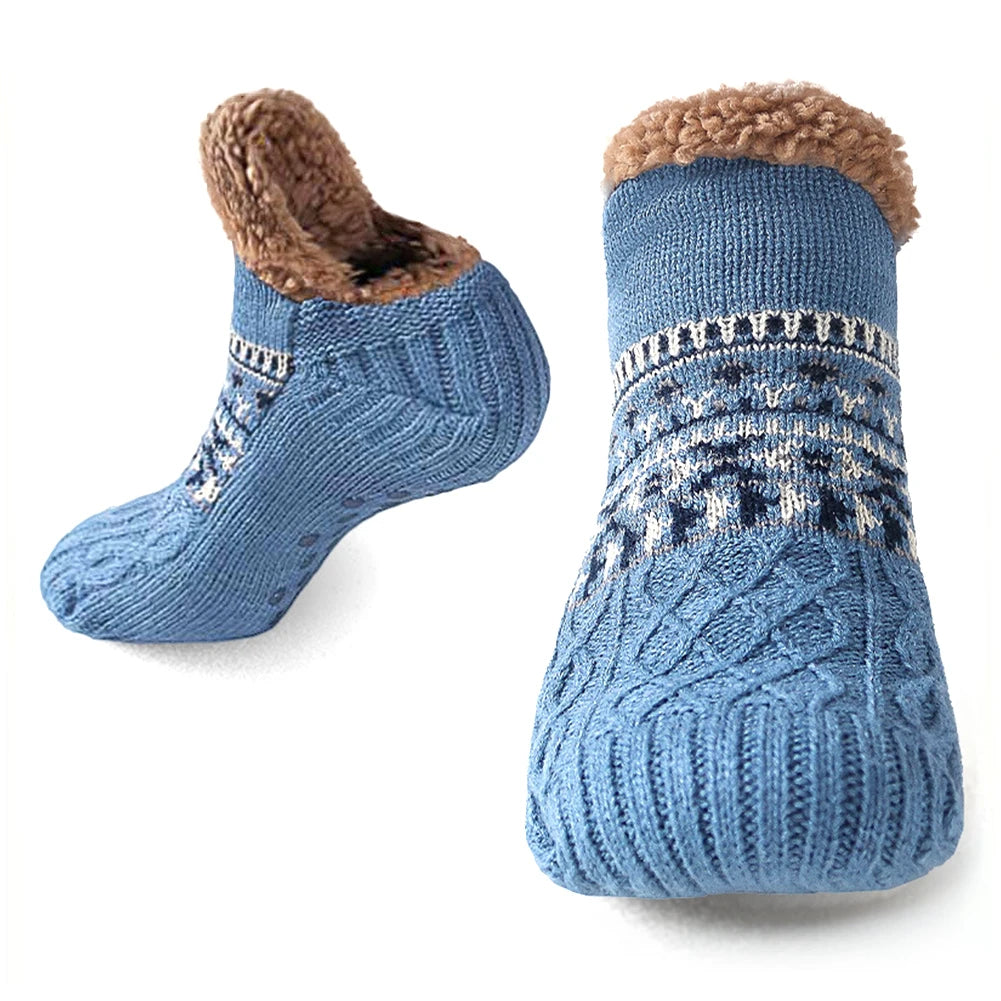 Zentrivo Knitted Slipper Socks with Fleece Lining