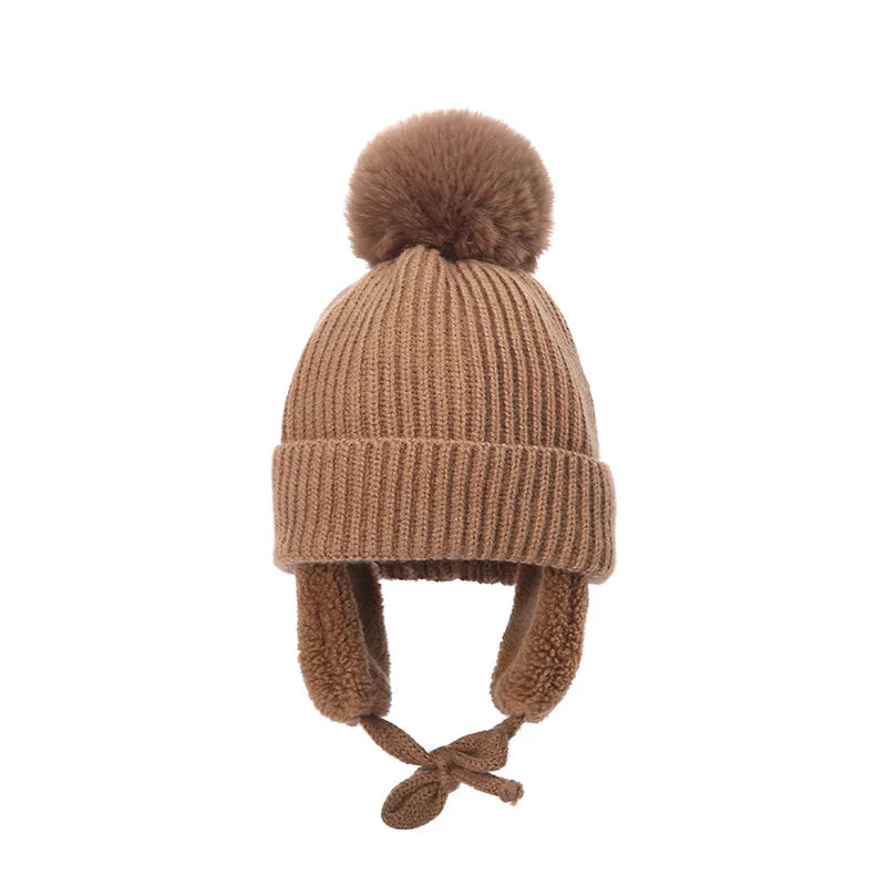 Zentrivo Kids Knit Beanie Winter Hat with Earflaps