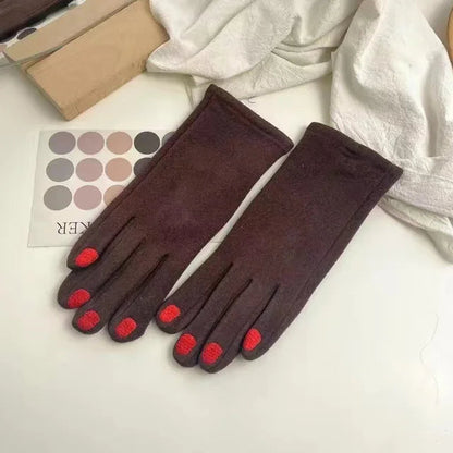 Zentrivo Touch Screen Winter Gloves with Nail Polish Design