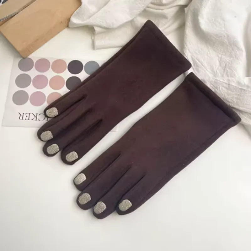 Zentrivo Touch Screen Winter Gloves with Nail Polish Design