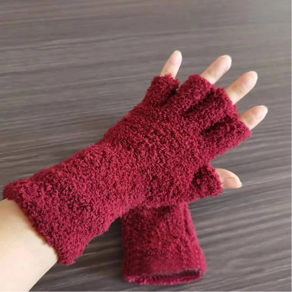 Zentrivo Winter Comfort Knit Half Finger Gloves