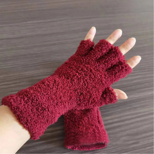 Zentrivo Winter Comfort Knit Half Finger Gloves