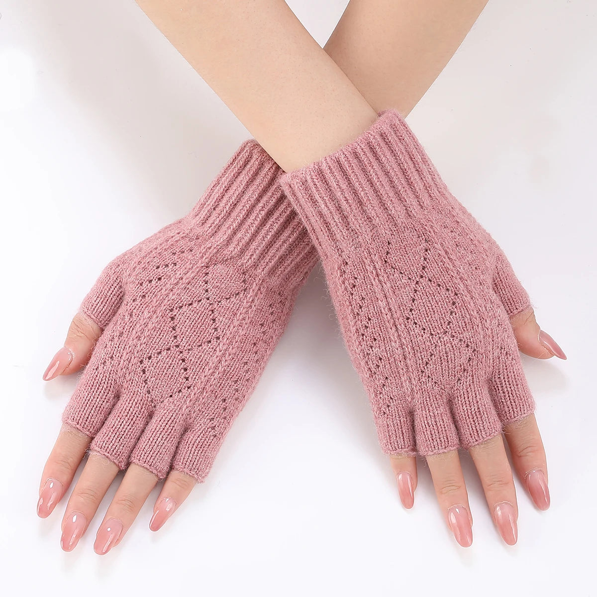 Zentrivo Soft Knit Fingerless Gloves for Winter