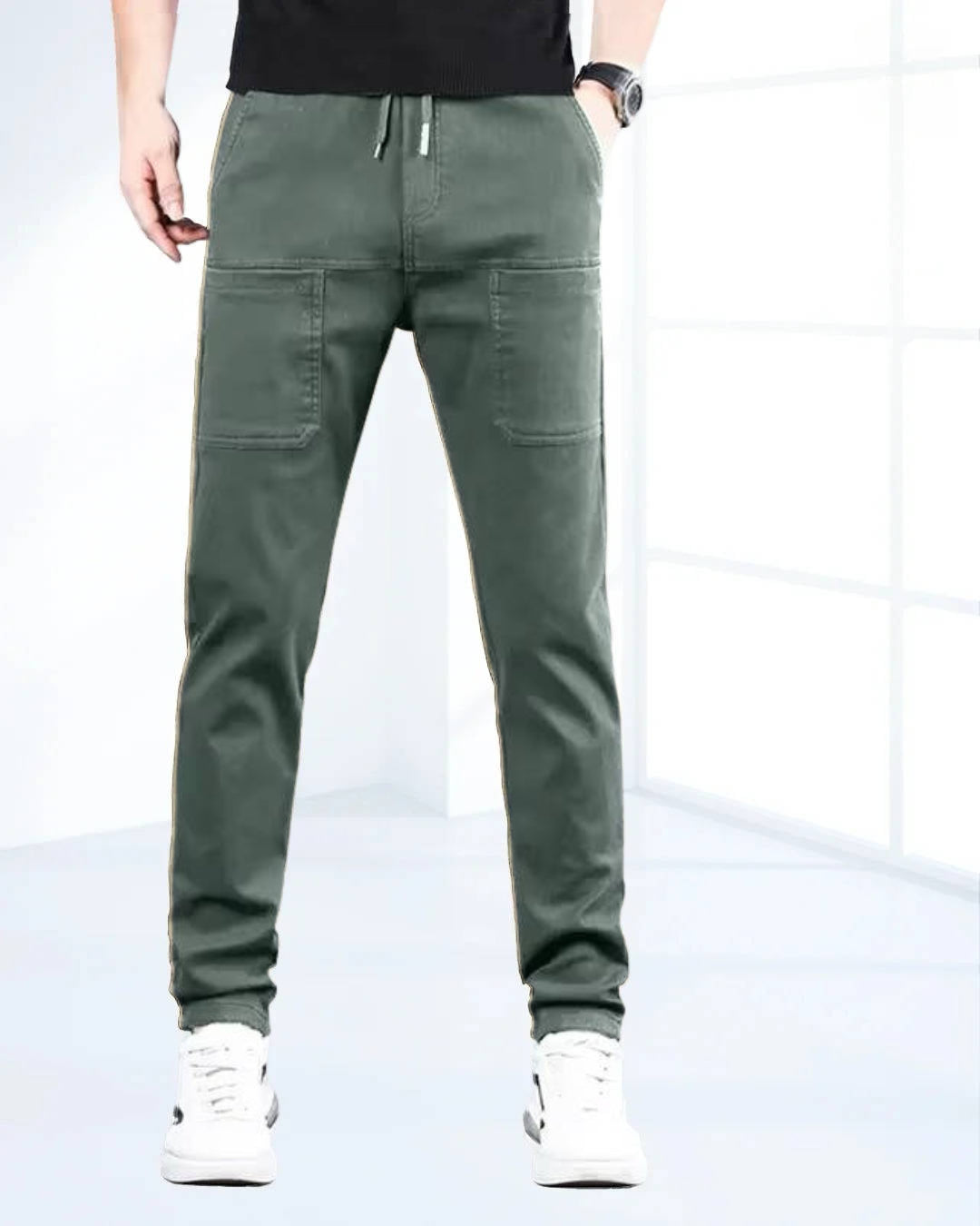 Zentrivo Men's High Stretch Cargo Pants with Pockets