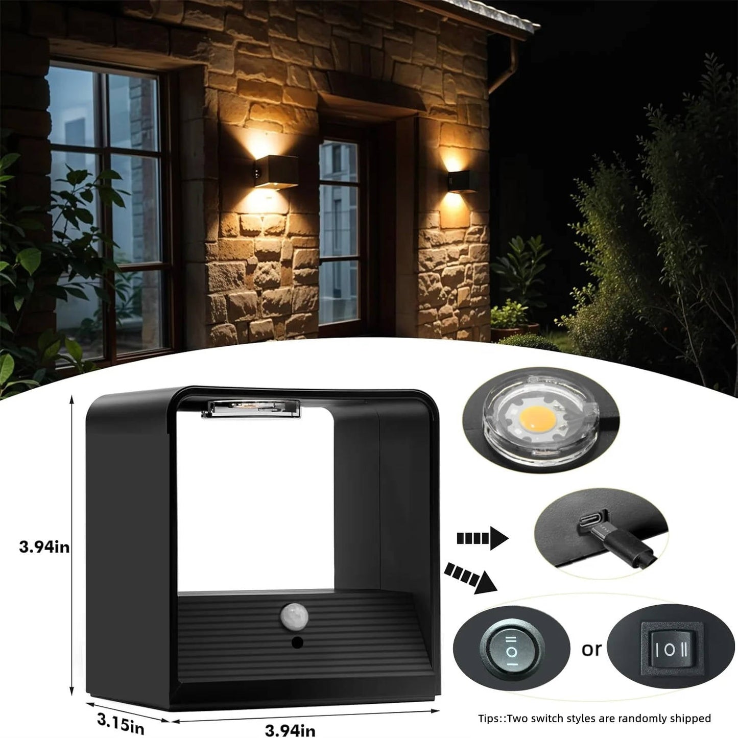 Zentrivo Indoor Wall Light with Motion Sensor & Remote