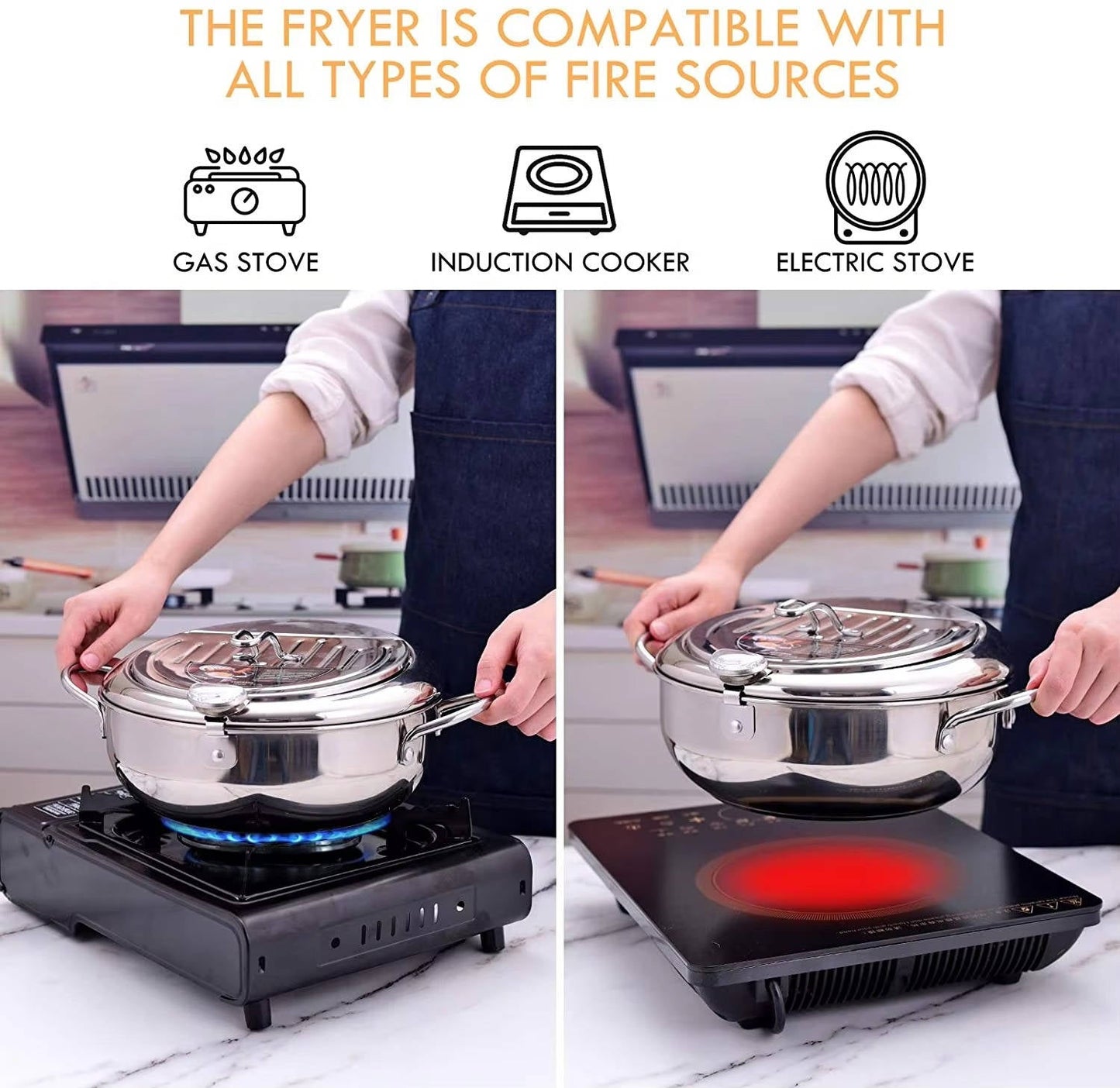 Zentrivo Japanese Deep Frying Pot