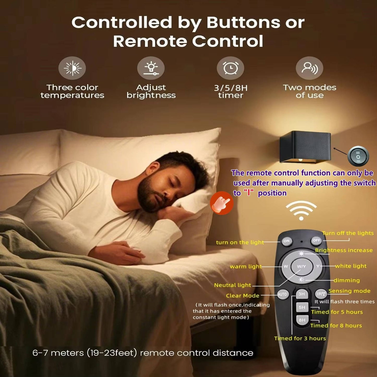 Zentrivo Indoor Wall Light with Motion Sensor & Remote
