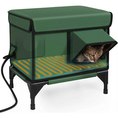 Zentrivo Heated Outdoor Cat House for Winter