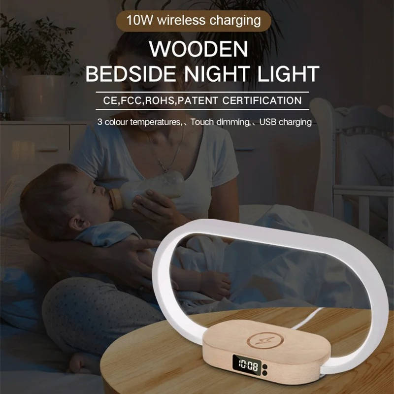 Zentrivo Alarm Clock with Wireless Charging and Night Light