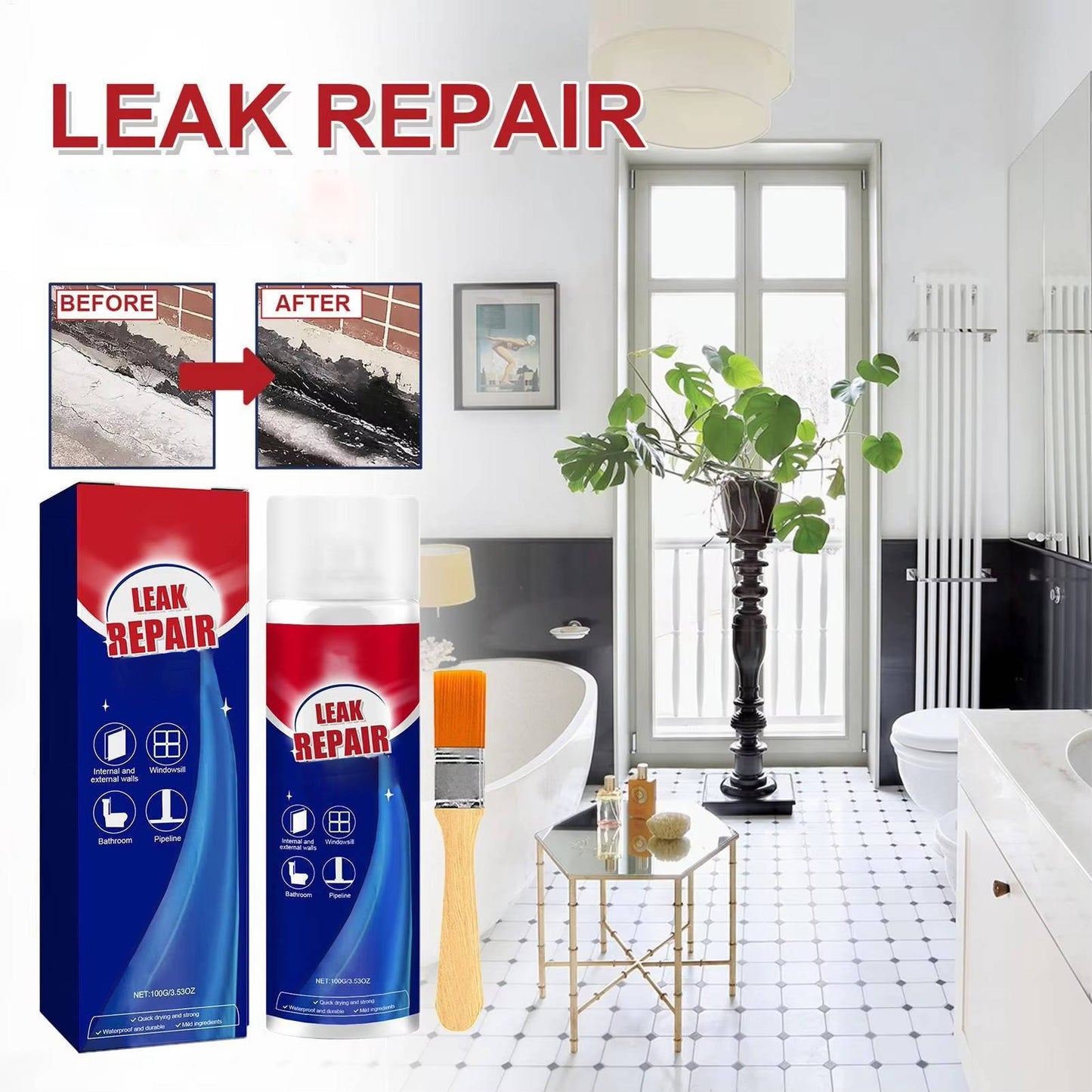 Zentrivo 2 Set Leak Repair Waterproof Sealant Spray All