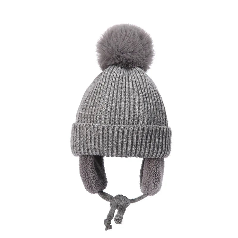 Zentrivo Kids Knit Beanie Winter Hat with Earflaps