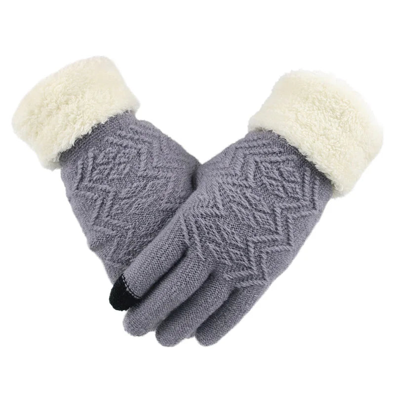 Zentrivo Plush Lined Touch Screen Knitted Gloves