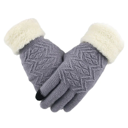 Zentrivo Plush Lined Touch Screen Knitted Gloves