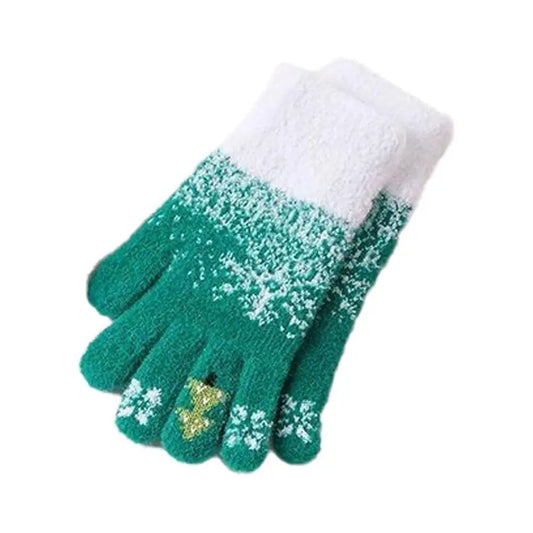 Zentrivo Festive Fleece Lined Knit Fingerless Gloves