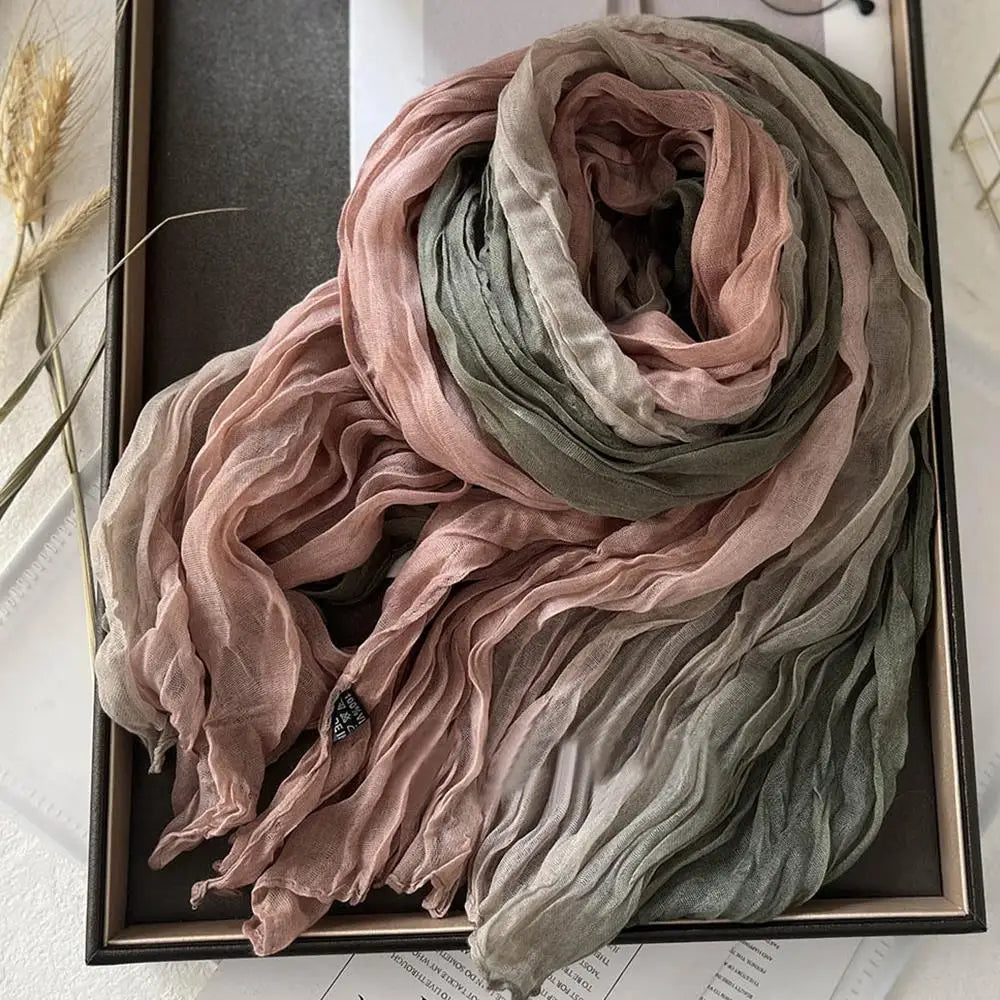 Zentrivo Soft Gradient Cotton Shawl Ladies Winter Scarf
