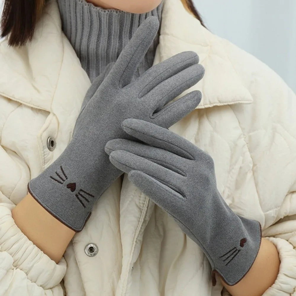 Zentrivo Cat Touchscreen Winter Gloves for Women