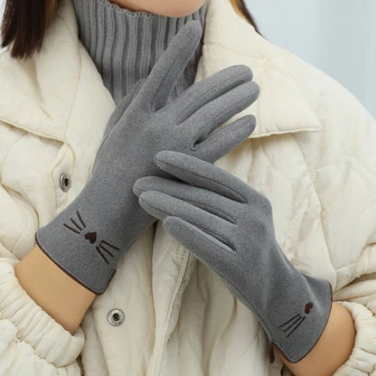 Zentrivo Cat Touchscreen Winter Gloves for Women
