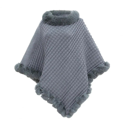 Zentrivo Faux Fur Shawl Cloak for Women
