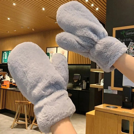 Zentrivo Fluffy Plush Mittens Winter Warm Gloves