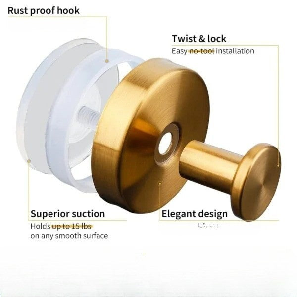 Zentrivo Twist-Lock Suction Cup Wall Hooks