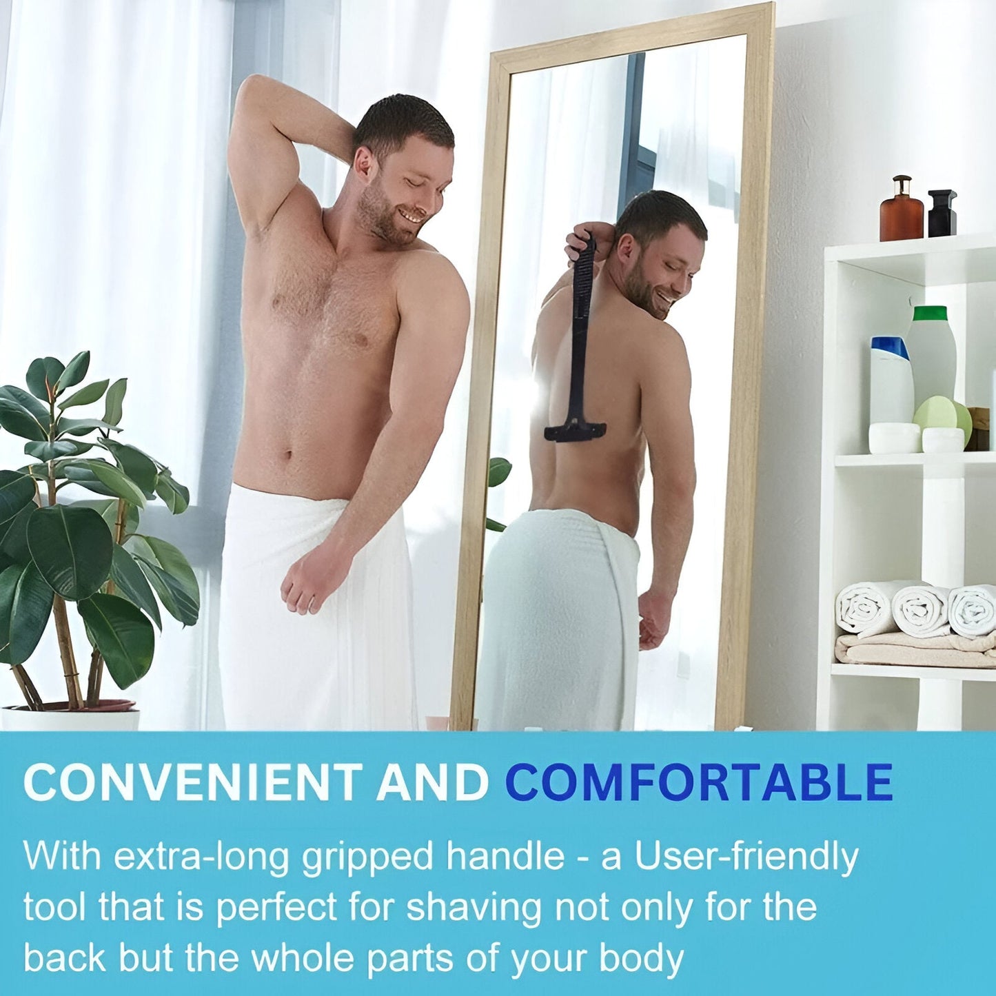 Zentrivo Extended-Reach Back Shaver for Men