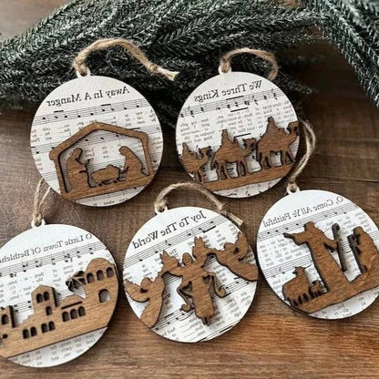 Zentrivo Nativity-Themed Music Sheet Ornament Collection
