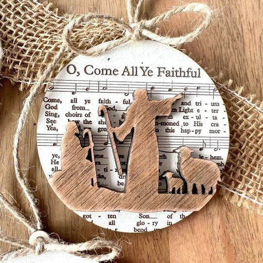 Zentrivo Nativity-Themed Music Sheet Ornament Collection