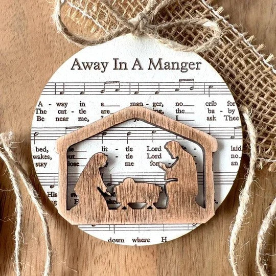 Zentrivo Nativity-Themed Music Sheet Ornament Collection