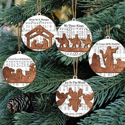 Zentrivo Nativity-Themed Music Sheet Ornament Collection