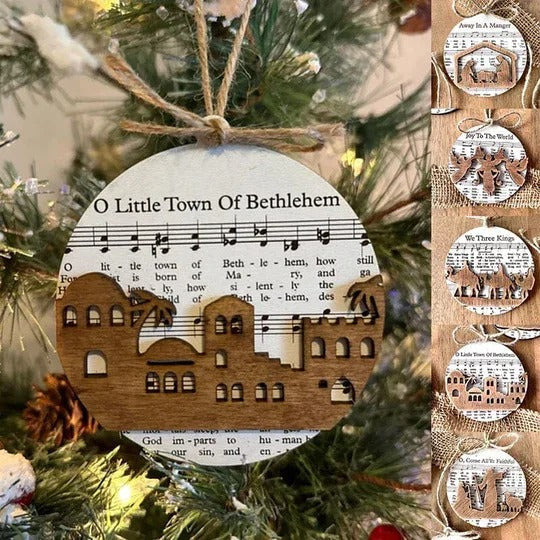 Zentrivo Nativity-Themed Music Sheet Ornament Collection
