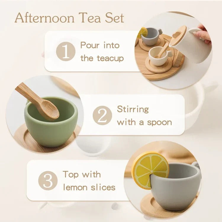 Zentrivo Children’s Pretend Afternoon Tea Set With Tray