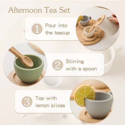 Zentrivo Children’s Pretend Afternoon Tea Set With Tray