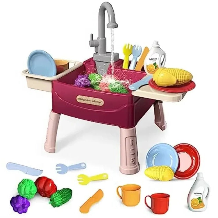 Zentrivo Children’s Play Kitchen with Flowing Water Feature