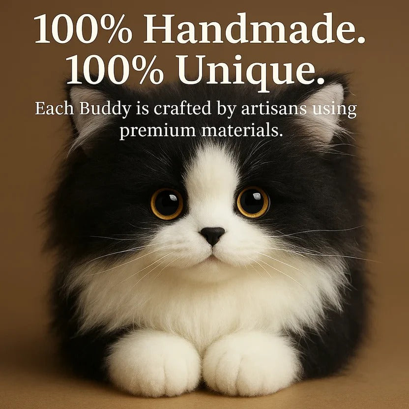 Zentrivo Lifelike Black and White Plush Cat
