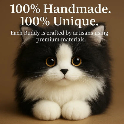 Zentrivo Lifelike Black and White Plush Cat
