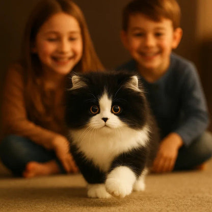 Zentrivo Lifelike Black and White Plush Cat