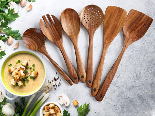 Zentrivo 6pcs Wooden Utensils Set