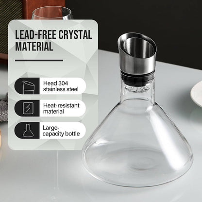 Zentrivo Crystal Glass Wine Decanter Aerator Carafe