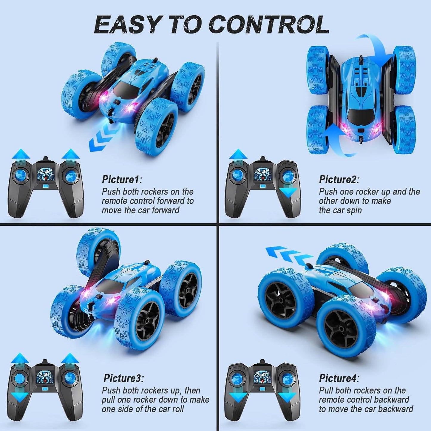 Zentrivo RC Cars Toys for Kids Ages 6 to 12 with LED