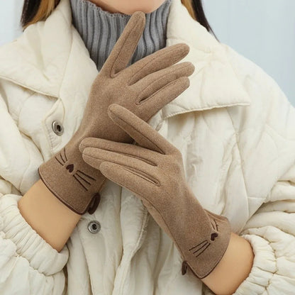 Zentrivo Cat Touchscreen Winter Gloves for Women