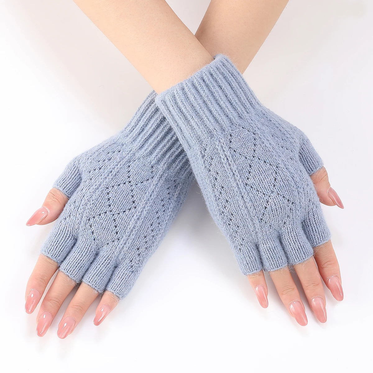 Zentrivo Soft Knit Fingerless Gloves for Winter