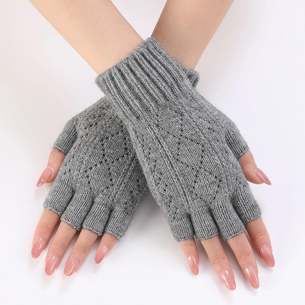 Zentrivo Soft Knit Fingerless Gloves for Winter