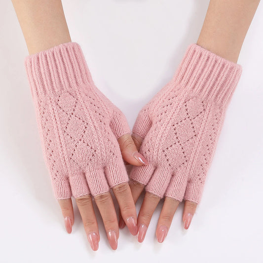 Zentrivo Soft Knit Fingerless Gloves for Winter
