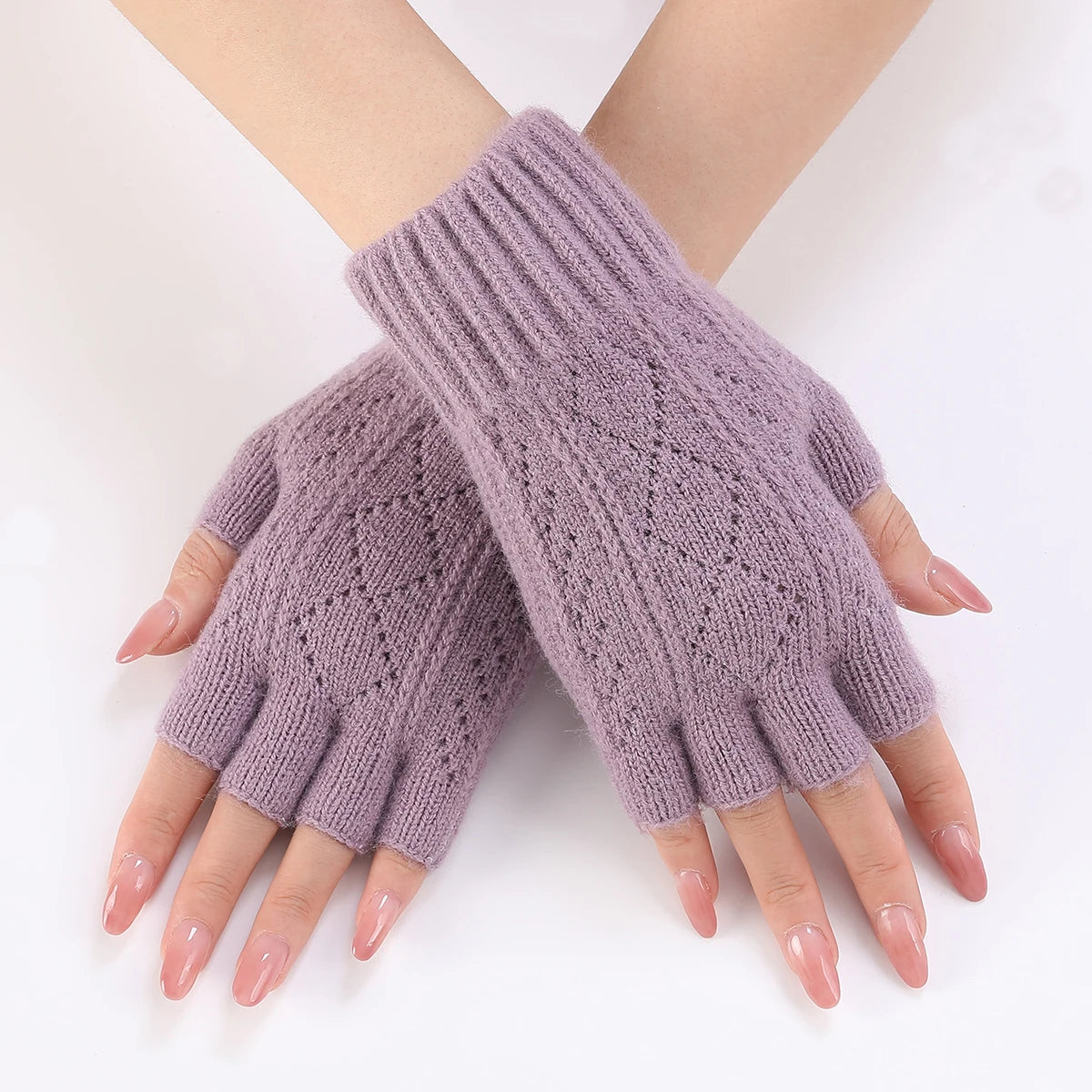 Zentrivo Soft Knit Fingerless Gloves for Winter