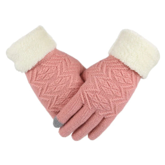 Zentrivo Plush Lined Touch Screen Knitted Gloves